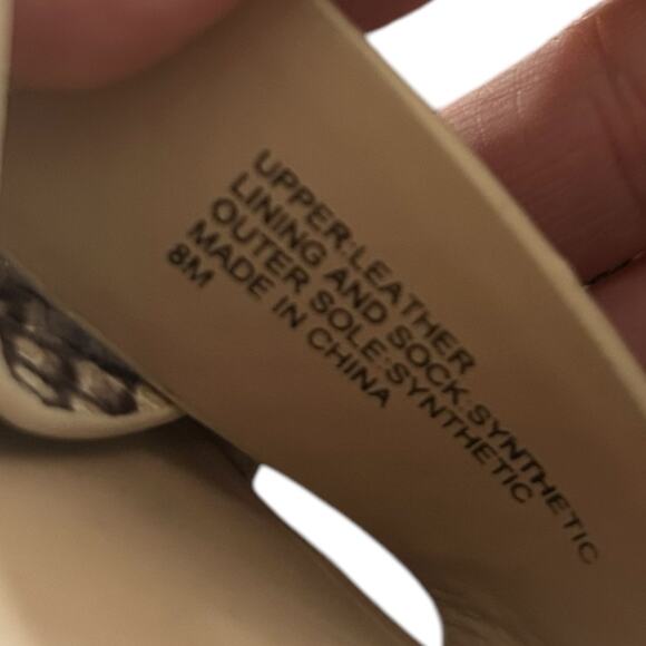 Banana Republic Leather Espadrille Wedge Sandal Women's 8 Snake Print Buckle - Picture 7 of 8